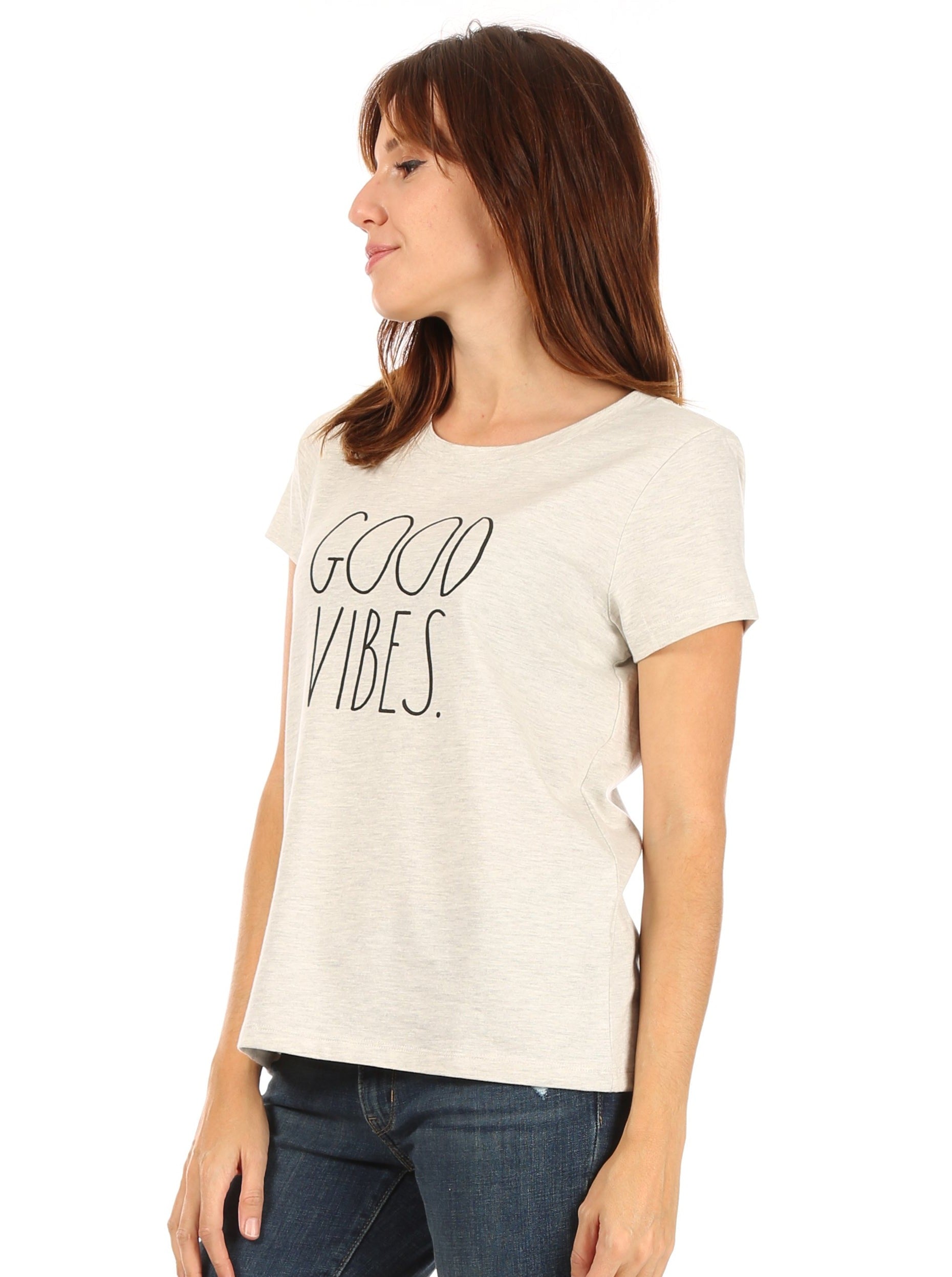 Women's "GOOD VIBES" Short Sleeve Icon T-Shirt - Shop Rae Dunn Apparel and Sleepwear