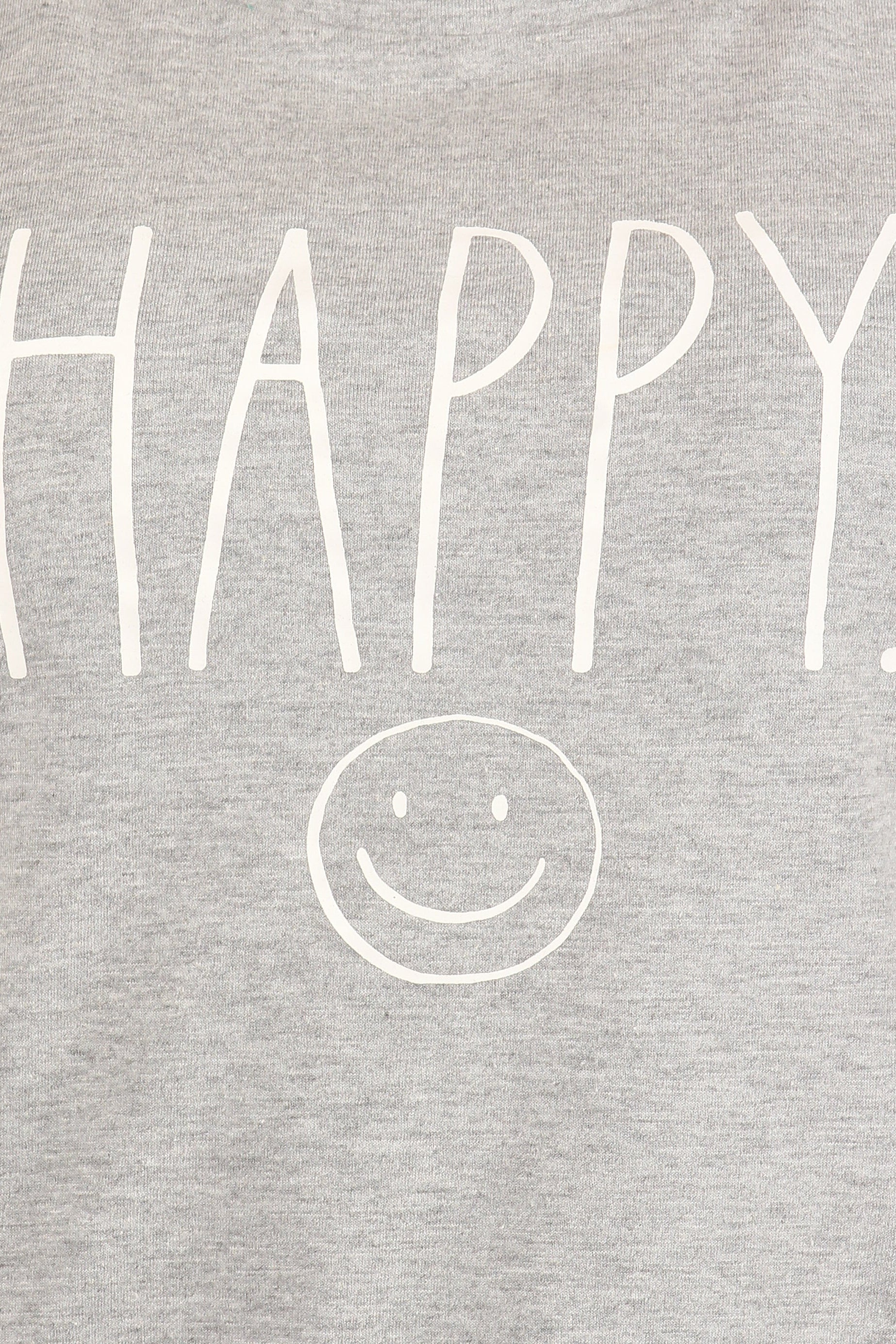 Women's "HAPPY" Short Sleeve Shirttail Hem T-Shirt - Rae Dunn Wear