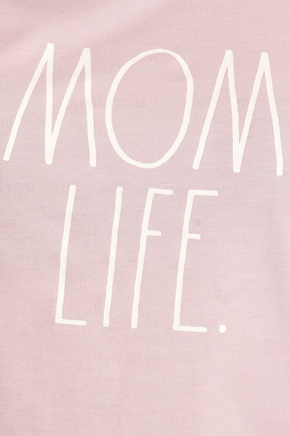 Women's "MOM LIFE" Short Sleeve Shirttail Hem T-Shirt - Rae Dunn Wear