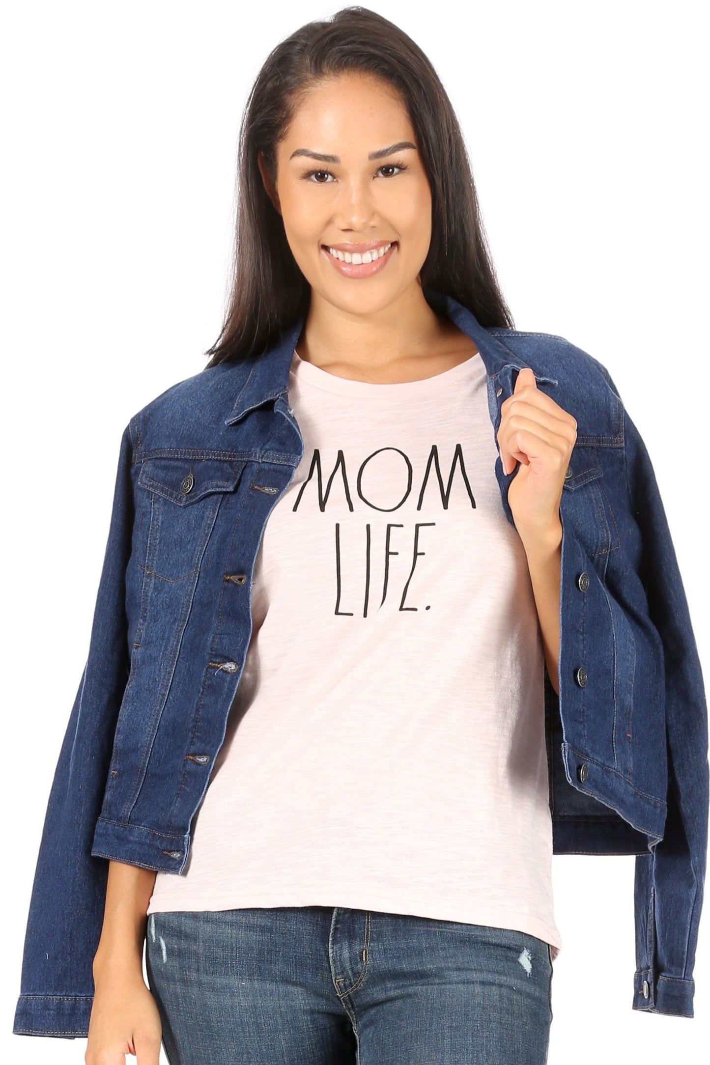 Women's "MOM LIFE" Short Sleeve Classic Slub T-Shirt - Rae Dunn Wear