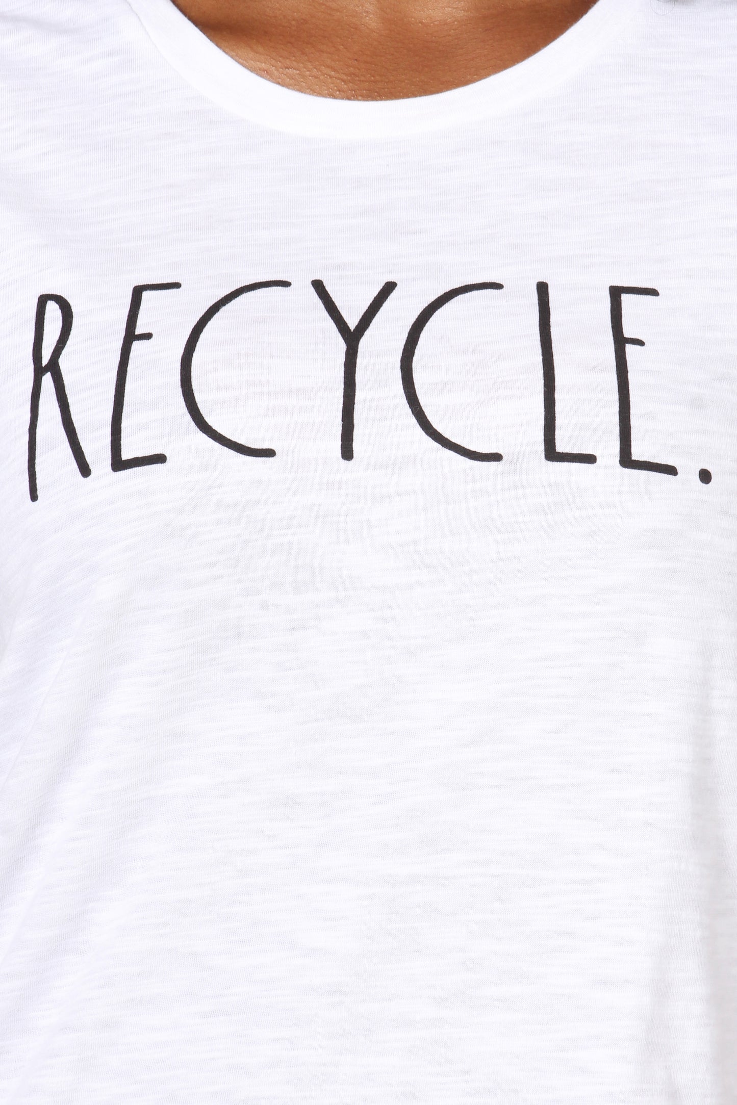 Women's "RECYCLE" Short Sleeve Classic Slub T-Shirt - Rae Dunn Wear