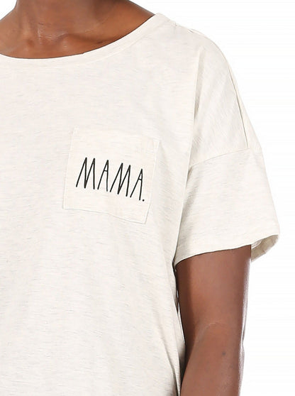 Women's "MAMA" Short Sleeve Boxy T-Shirt with Pocket - Rae Dunn Wear