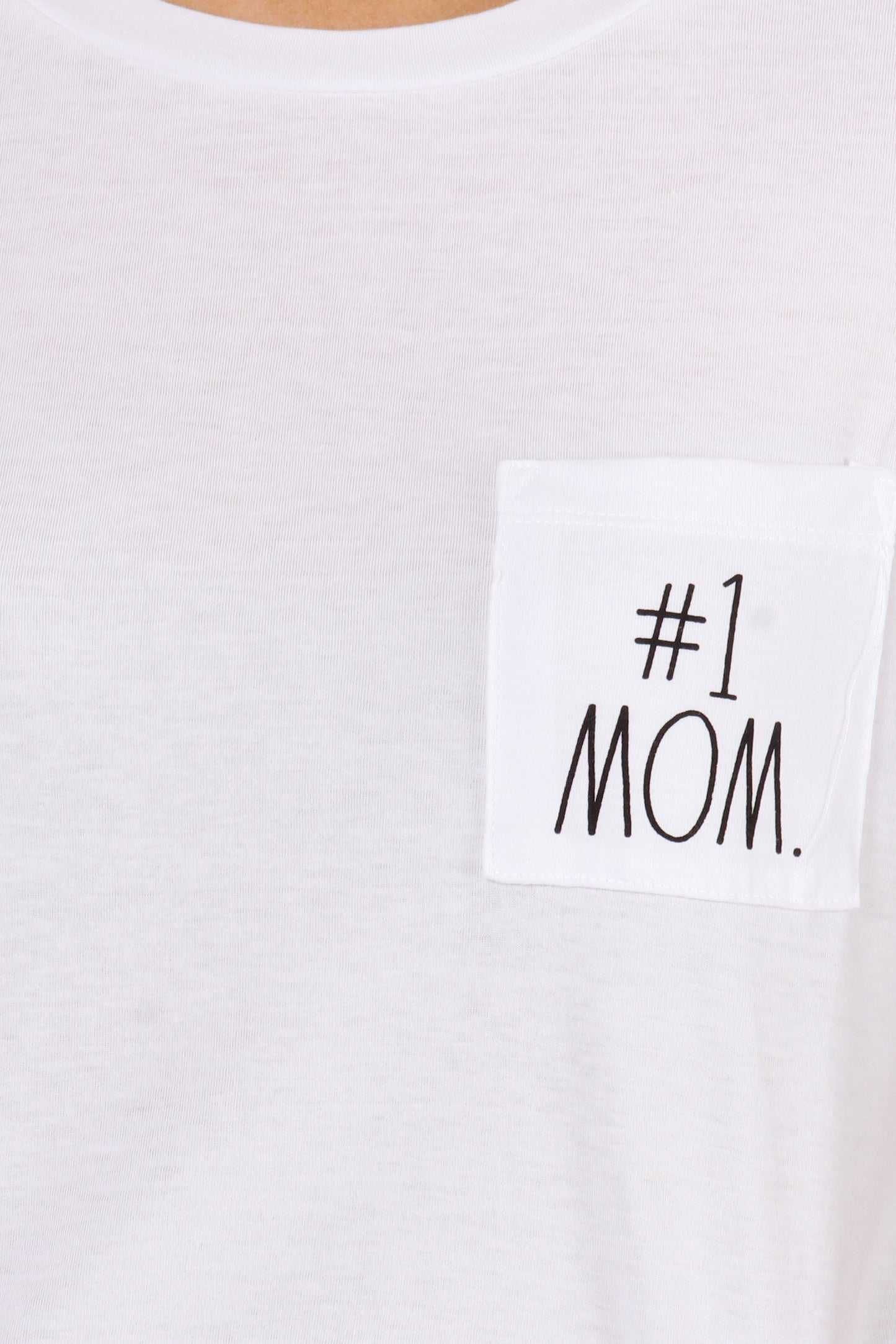 Women's "#1 MOM" Short Sleeve Boxy T-Shirt with Pocket - Rae Dunn Wear