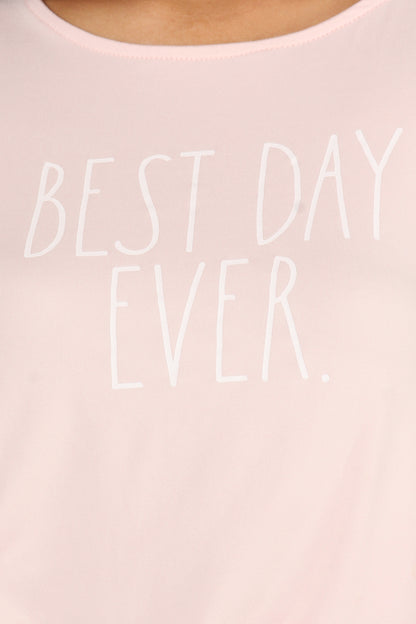 Women's "BEST DAY EVER" Tank and Short Pajama Set - Rae Dunn Wear