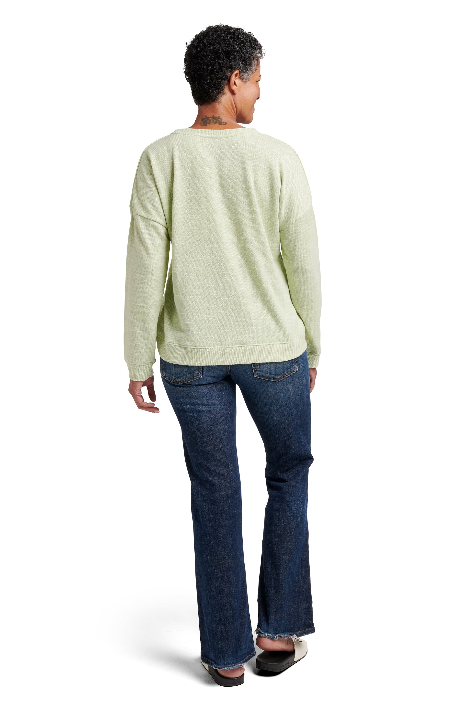 Women's Knit Terry Pullover Sweatshirt - Rae Dunn Wear