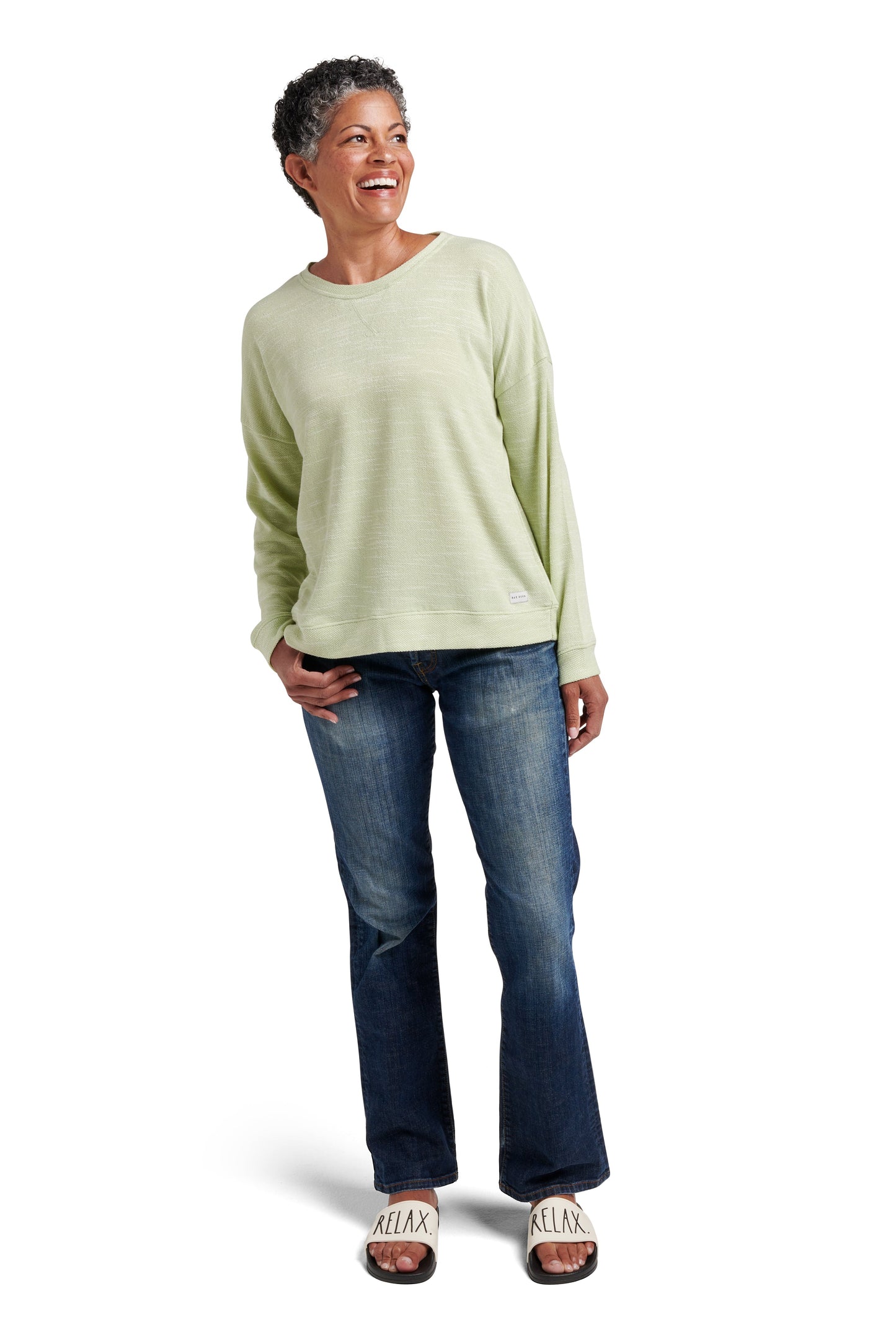 Women's Knit Terry Pullover Sweatshirt - Rae Dunn Wear