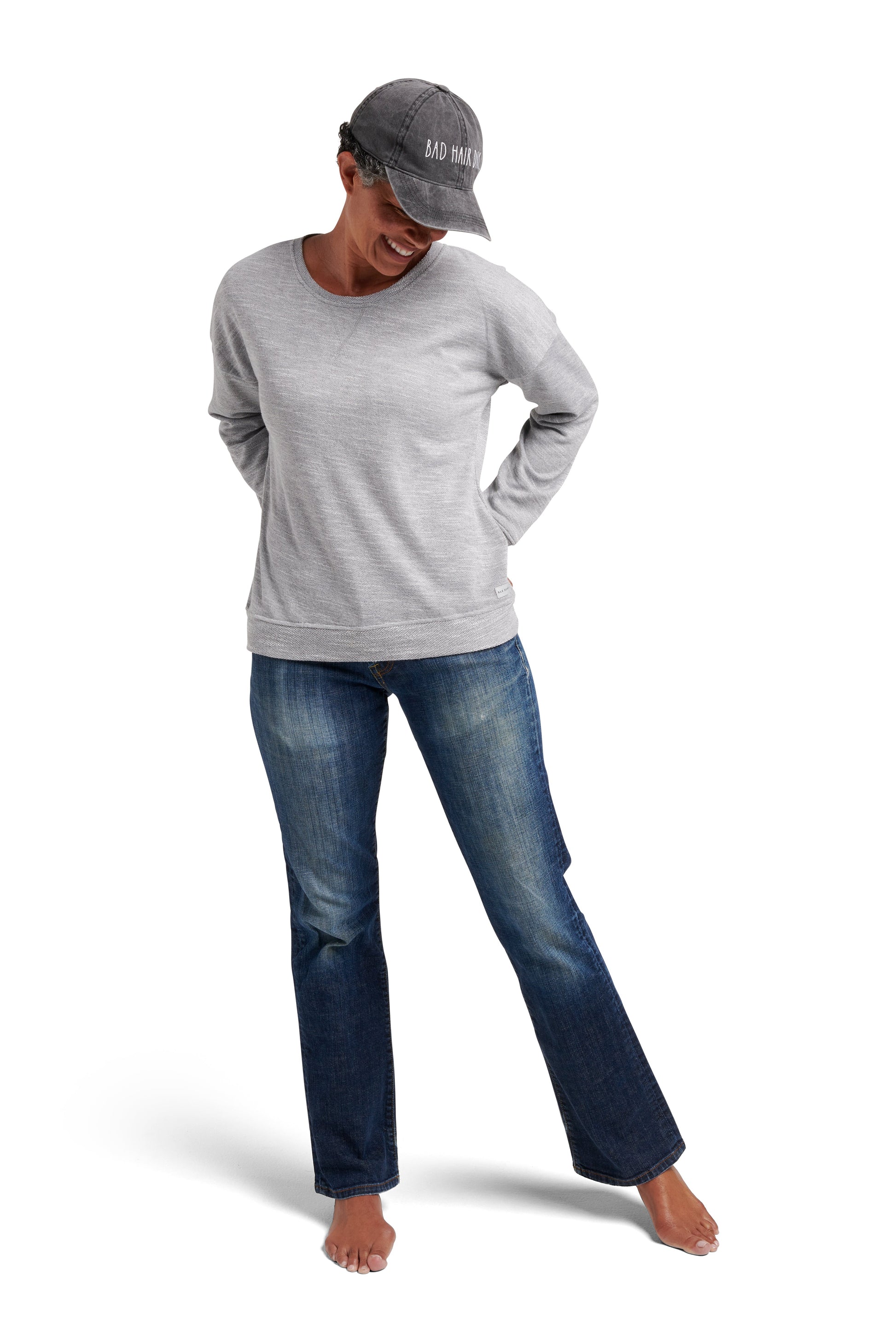 Women's Knit Terry Pullover Sweatshirt - Rae Dunn Wear