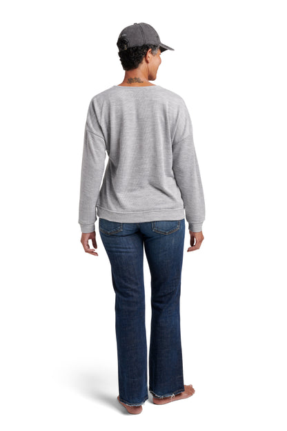 Women's Knit Terry Pullover Sweatshirt - Rae Dunn Wear