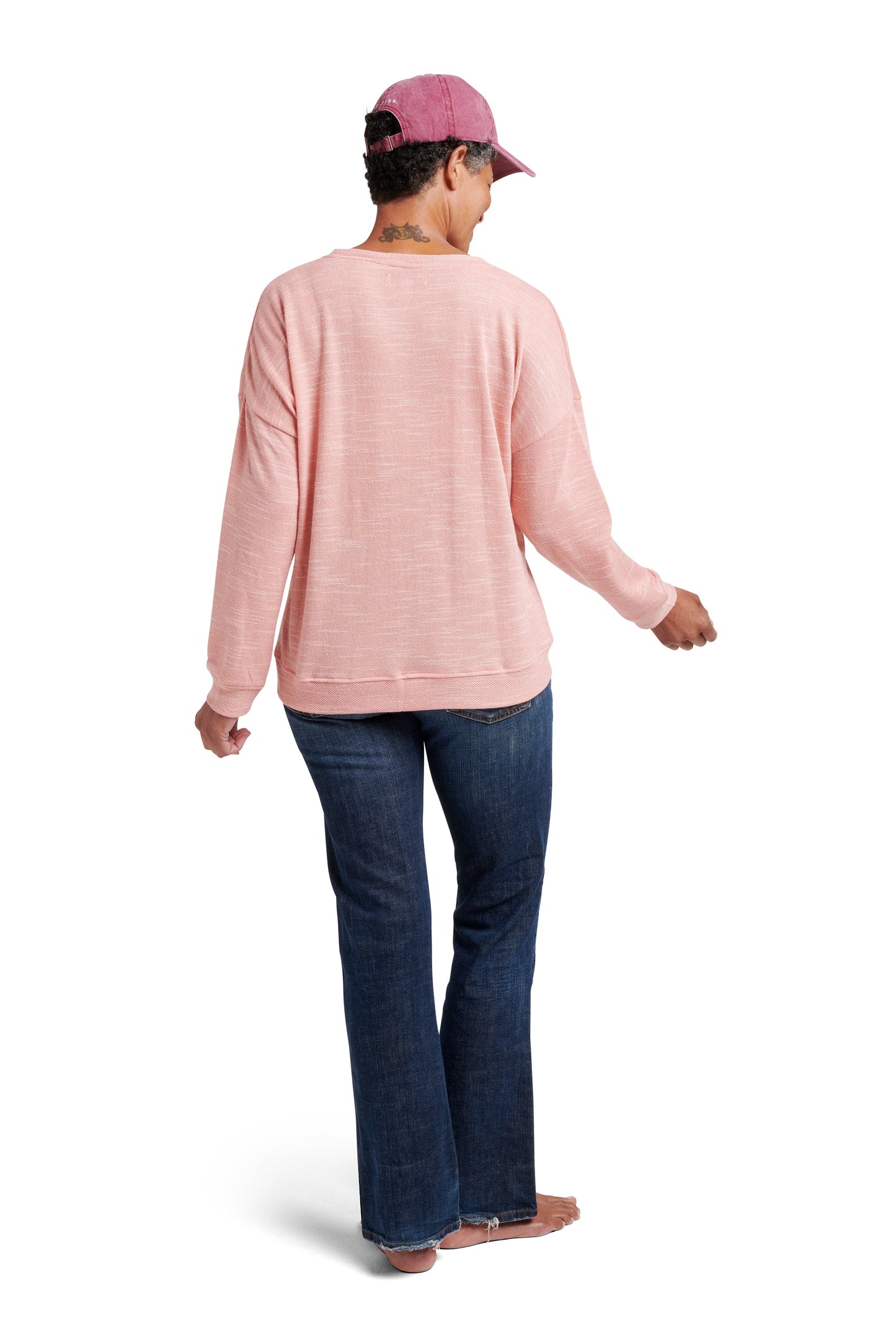 Women's Knit Terry Pullover Sweatshirt - Rae Dunn Wear